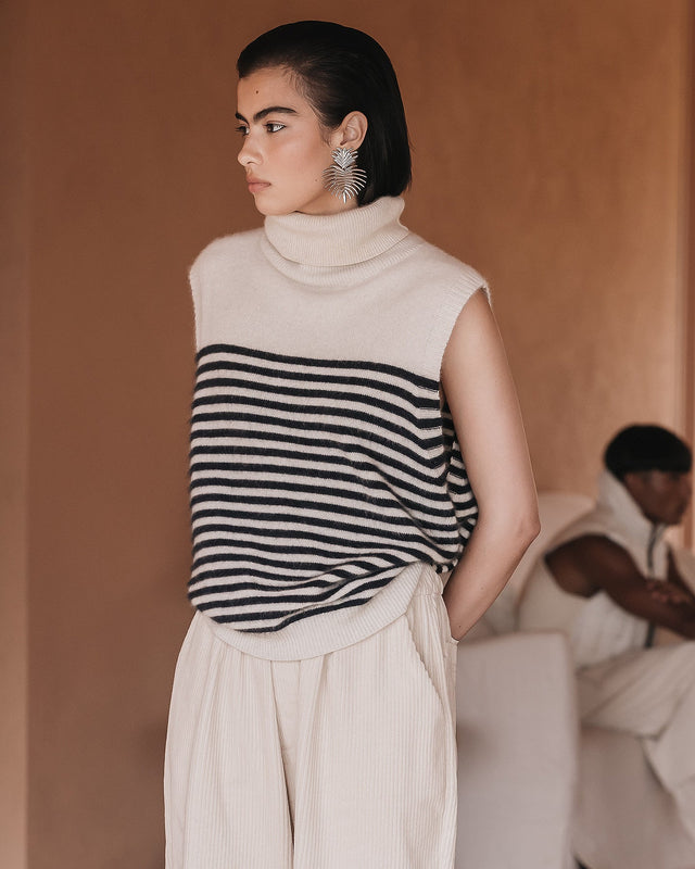 Pull Raki  Blanc / Bleu marine | Mes Demoiselles Paris - Image 2