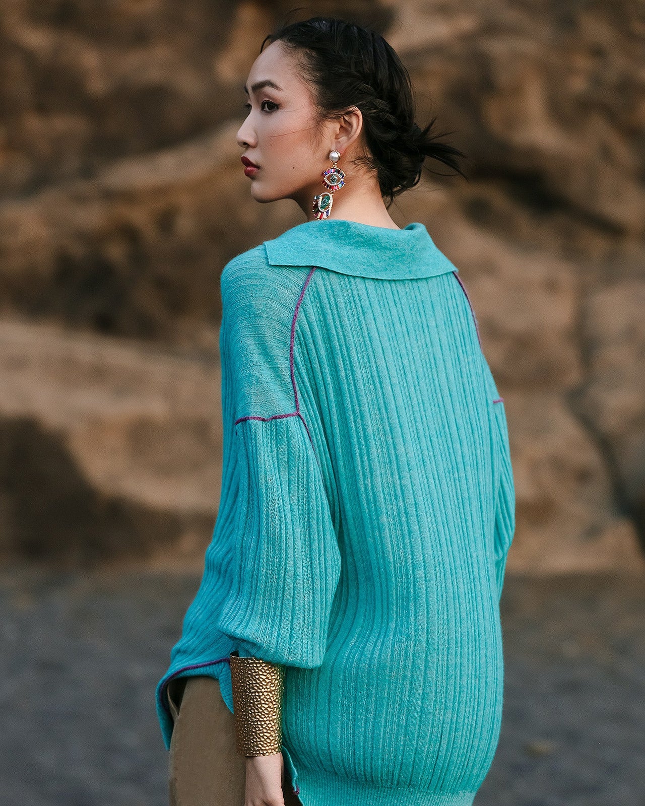 Pull Takuya  Turquoise | Mes Demoiselles Paris - Image 3