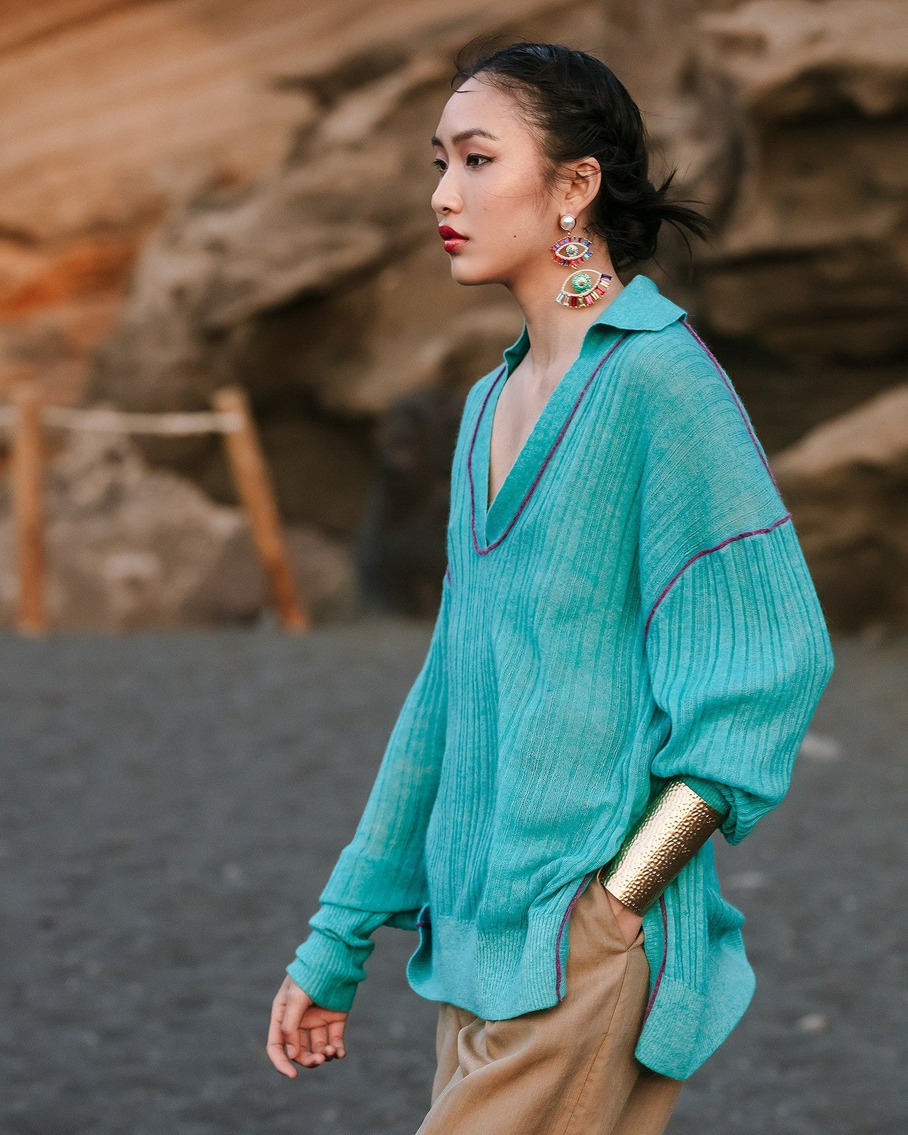 Pull Takuya  Turquoise | Mes Demoiselles Paris - Image 4