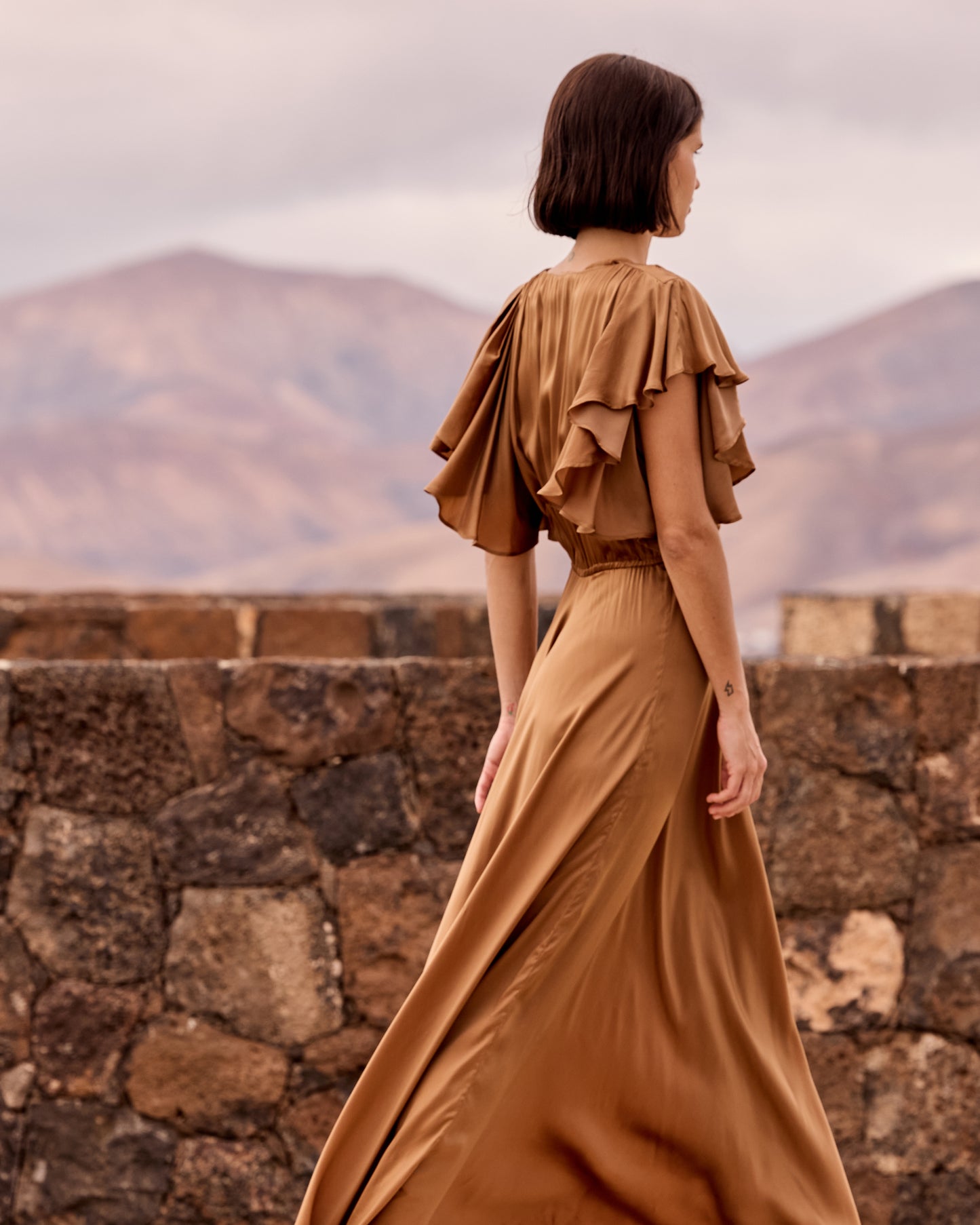 Mes Demoiselles | Cascais Dress - Caramel | Golden Mes Demoiselles | Cascais Dress - Caramel | Golden