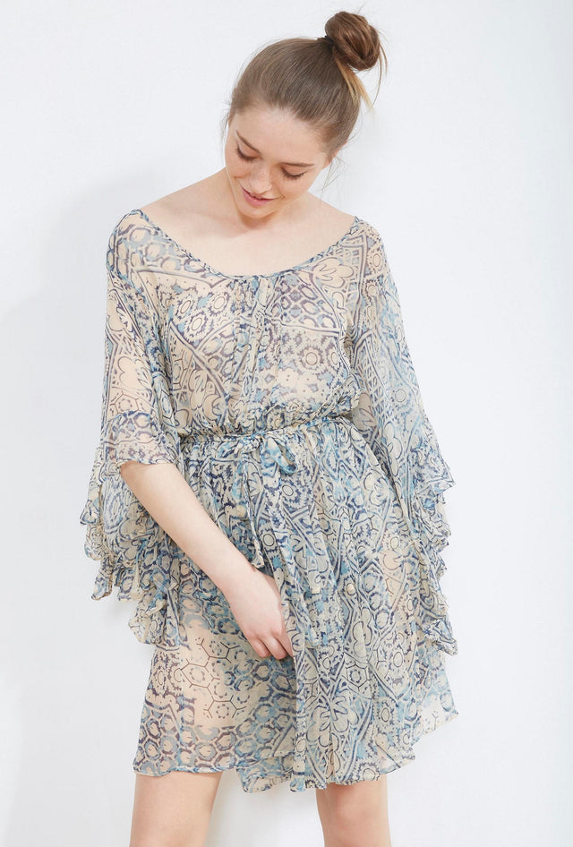 Robe Faenza  Imprimé bleu | Mes Demoiselles Paris - Image 3