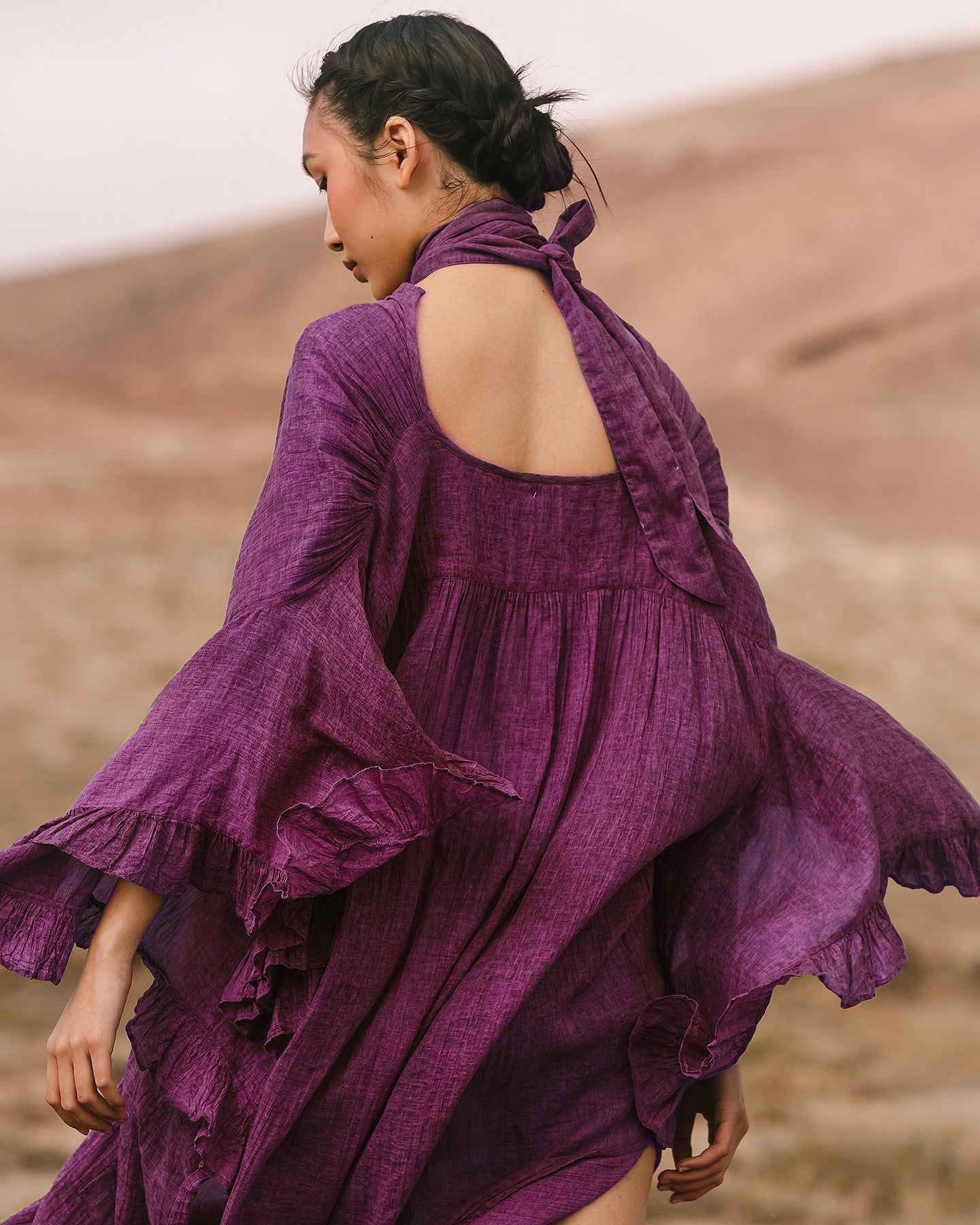 bohemian purple dress Boho Maxi Dress, Sundress, Wild Floral in Purple Lavender, pink / S