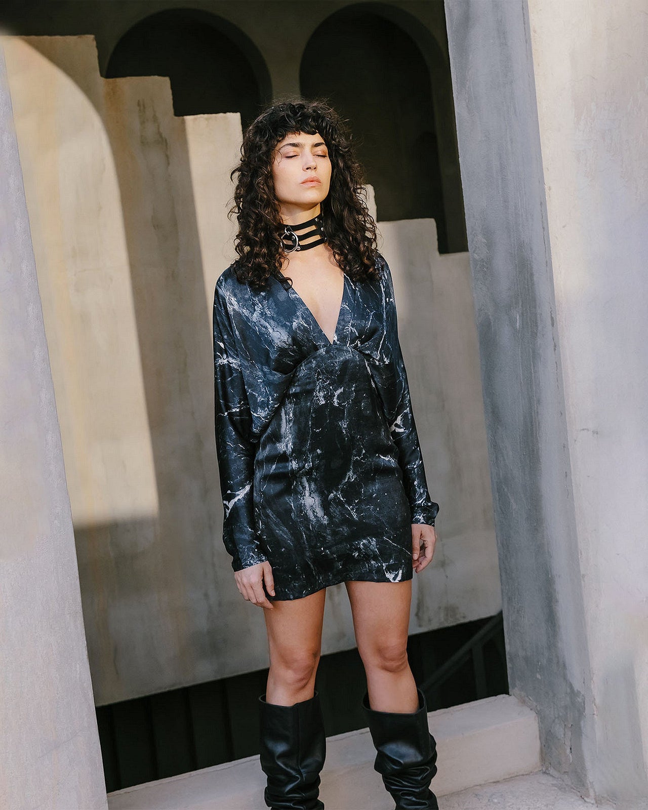 Robe Sully  Marbre noir | Mes Demoiselles Paris - Image 1