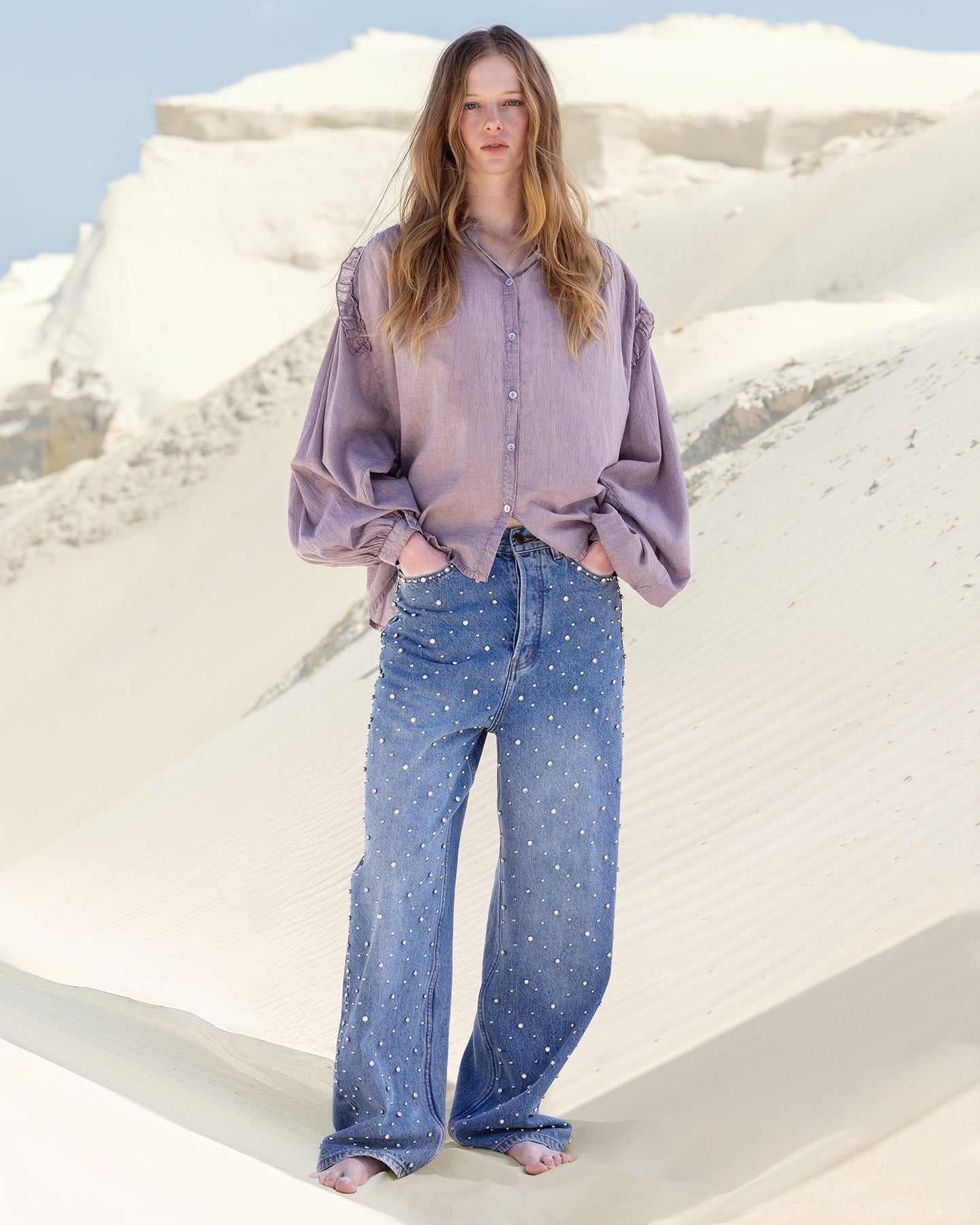 Chemise douce lilas en voile de coton - Chemises & tops Mes Demoiselles