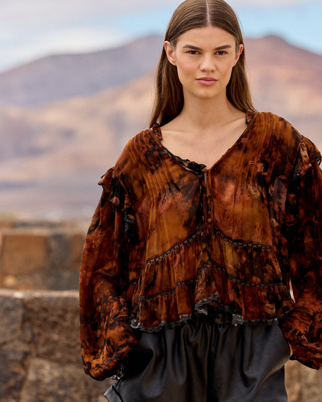 Llaollao Blouse -  Red - Image 5