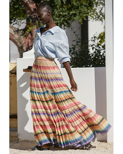 Multicolor plaid maxi skirt store