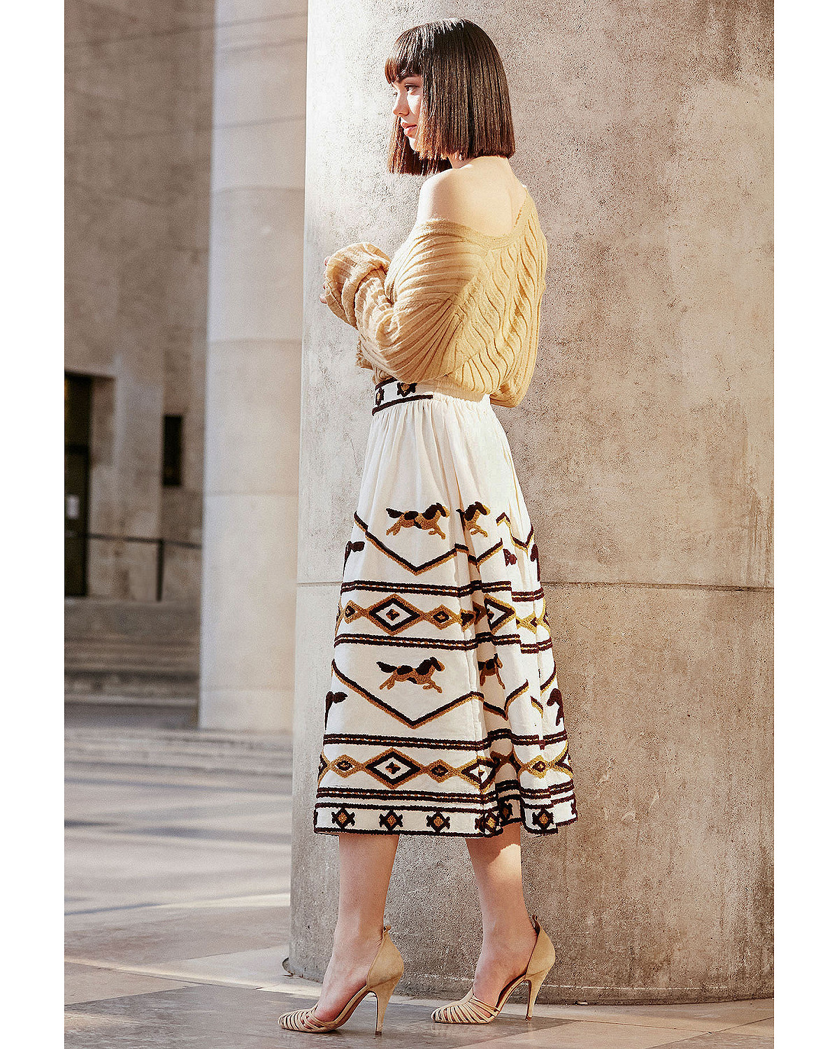 Skirt Hacienda Natural print | Mes Demoiselles Paris Skirt Hacienda Natural print | Mes Demoiselles Paris