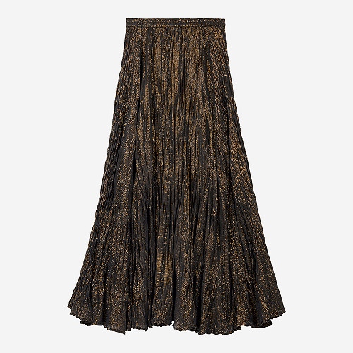 Skirt Maubois Mes Demoiselles color black and gold print