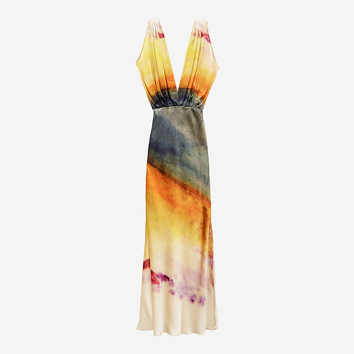 Dress Perkins Mes Demoiselles color Sunset print