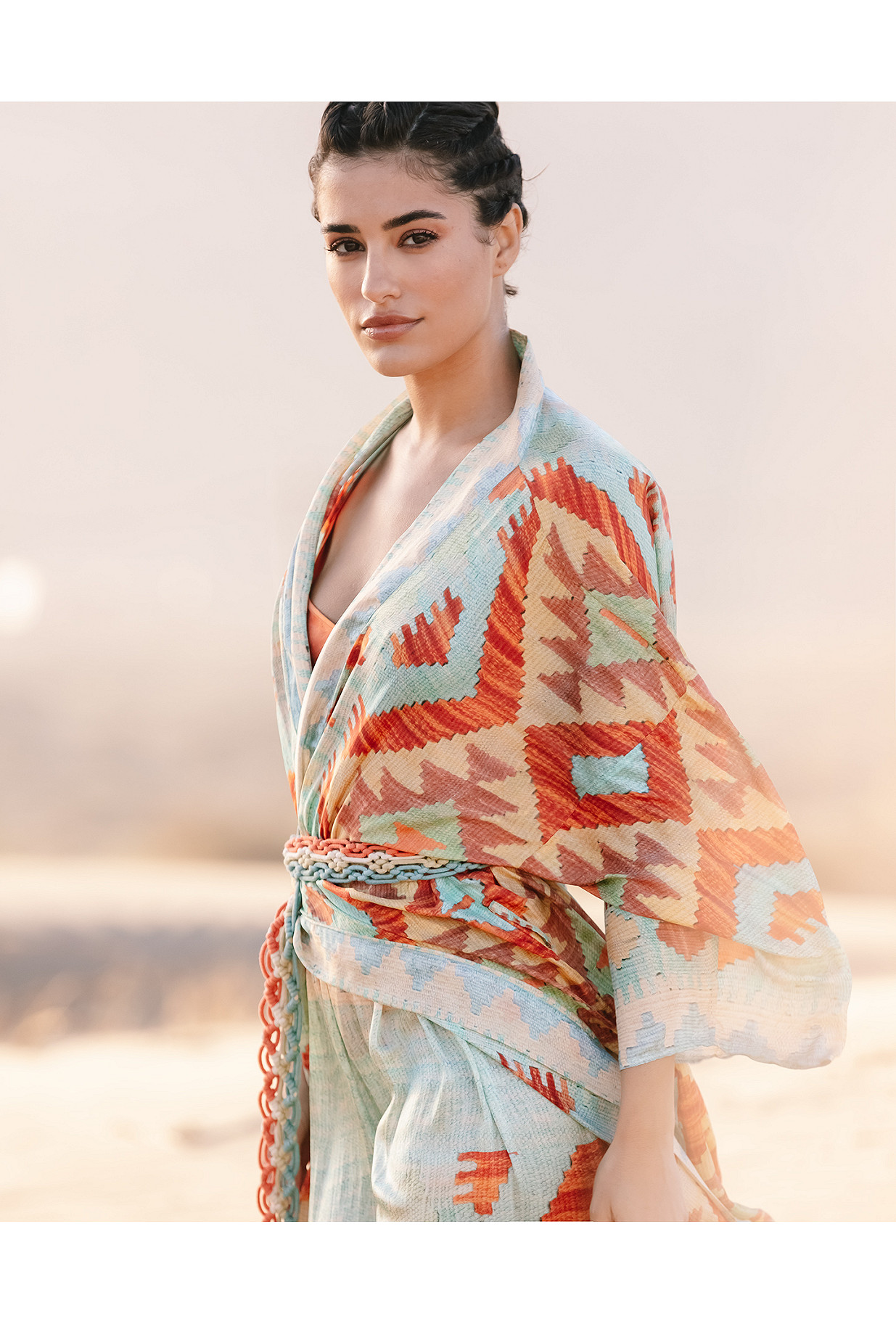 Kimono Tipana Blue / Orange | Mes Demoiselles Paris